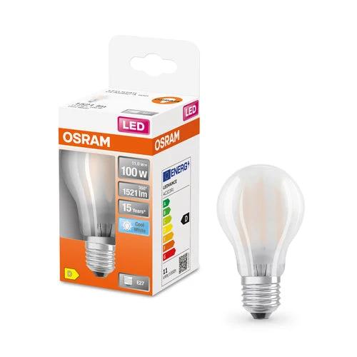 OSRAM Retrofit Classic A LED Lampada opaca (ex 100W) 10W / 4000K Bianco freddo E27