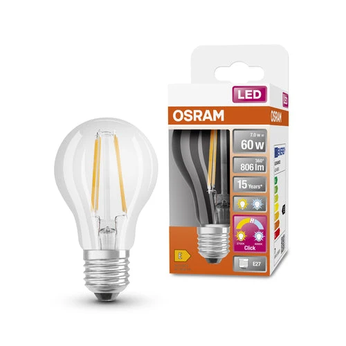 OSRAM LED RELAX e ACTIVE Classic A LED Lampada Regolabile Bianco (ex 60W) 7W / 2700-4000K E27