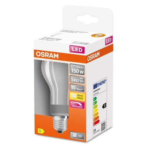 OSRAM LED SUPERSTAR Lampadina LED Classic dimmerabile opaca (ex 150W) 18W / 2700K Bianco caldo E27