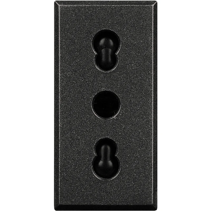 BTICINO HS4180 - Presa 2P+T 10/16A 250 Vac - Bipasso Interasse 19Mm E 26Mm - Alveoli Schermati - Antracite - Axolute