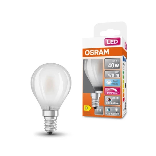 OSRAM LAMPADA A FILAMENTO LED LED SUPERSTAR+ CL Edison FIL 60 dim 5,8W/927 E14 CRI90 BOX, Bianco freddo