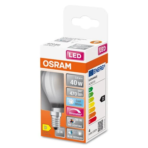 OSRAM LAMPADA A FILAMENTO LED LED SUPERSTAR+ CL Edison FIL 60 dim 5,8W/927 E14 CRI90 BOX, Bianco freddo