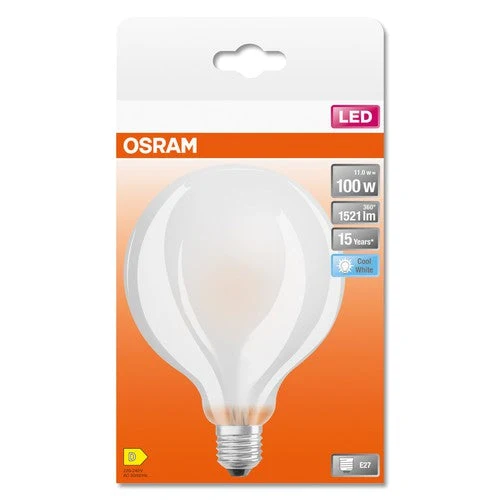OSRAM LED Retrofit CLASSIC GLOBE95 Lampada opaca (ex 100W) 11W / 4000K Bianco freddo E27