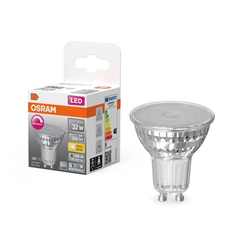 OSRAM Lampada Riflettore LED Dimmerabile LED SUPERSTAR + spot PAR16 GL 32 DIM 4,1W/927 CRI90 GU10, Bianco Caldo