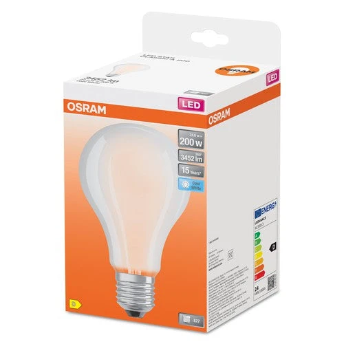 OSRAM Lampadina LED LED STAR CLASSIC A Bianco freddo 4000K 24W Sostituto per 200W opaco E27