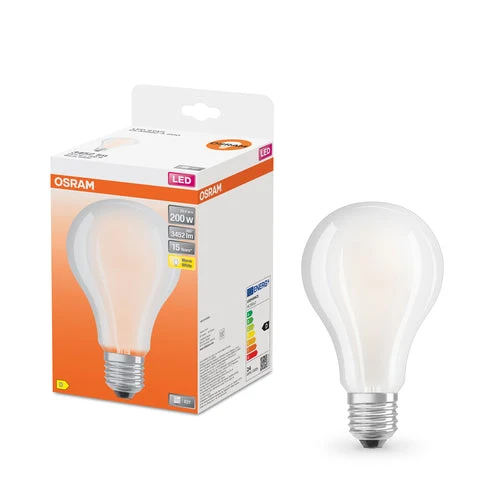 OSRAM Lampadina LED LED STAR CLASSIC A Bianco caldo 2700K 24W Sostituzione 200W opaca E27