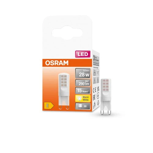 OSRAM LED lampadina a spillo PIN G9 con attacco retrofit G9 2.6W, bianco caldo
