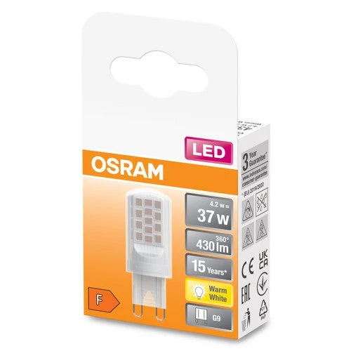 OSRAM LED lampadina a spillo PIN G9 con attacco retrofit G9 3.8W, bianco caldo
