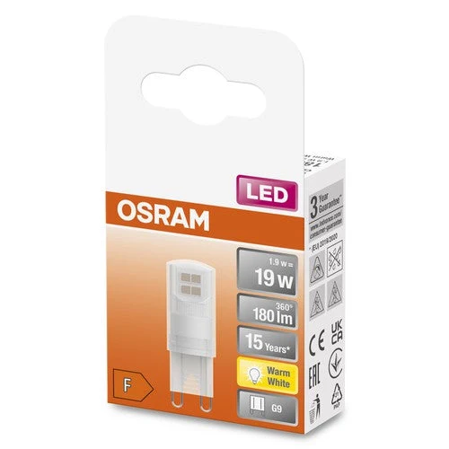 OSRAM lampadina LED a spina PIN G9 con attacco retrofit G9 1.9W, bianco caldo