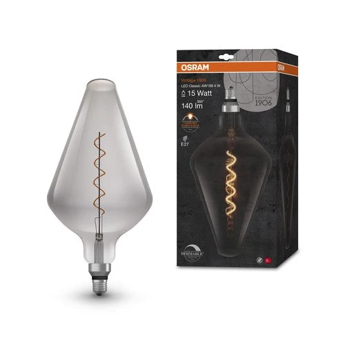 OSRAM Vintage 1906 Lampadina LED, tonalità fumo, 4W, 140lm, bianco caldo, E27