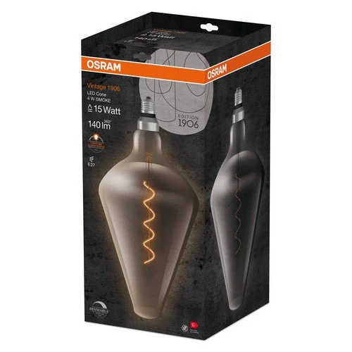 OSRAM Vintage 1906 Lampadina LED, tonalità fumo, 4W, 140lm, bianco caldo, E27