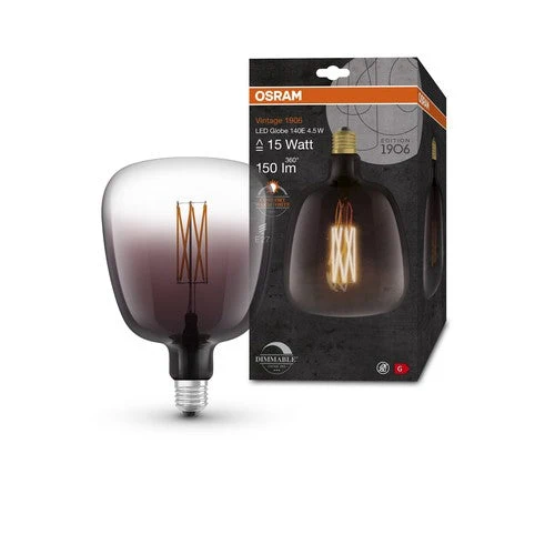 OSRAM Vintage 1906 Lampadina LED, Tinta Fumo, 4,5W, 150lm, Bianco Caldo, E27