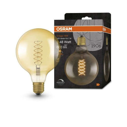 OSRAM Vintage 1906 Lampadina LED, tonalità oro, 4,8W, 420lm, bianco caldo, E27