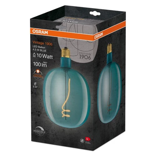 OSRAM Vintage 1906 Lampadina LED, tonalità blu, 4,5W, 100lm