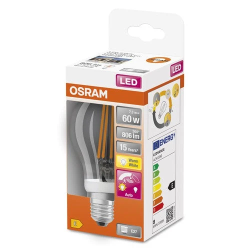 OSRAM LED STAR SENSORE DI MOVIMENTO CLASSICO A Lampade speciali a LED con sensore di movimento, forma classica a bulbo, E27