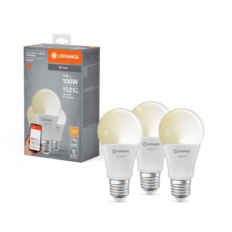 LEDVANCE SMART+ WIFI LED-Lampada, bianca, 14W, 1521lm, confezione da 3