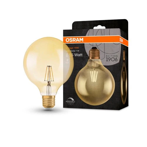 OSRAM Vintage 1906® GLOBE LED Lampada dimmerabile (ex 55W) 7W / 2500K Bianco caldo E27 Ottica oro