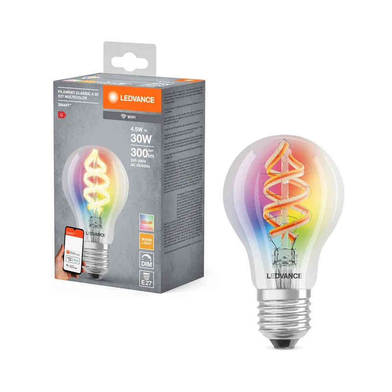 Lampada a filamento LEDVANCE Wifi SMART+LED dimmerabile, RGB e colore della luce variabile E27