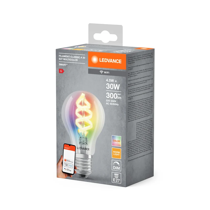 Lampada a filamento LEDVANCE Wifi SMART+LED dimmerabile, RGB e colore della luce variabile E27