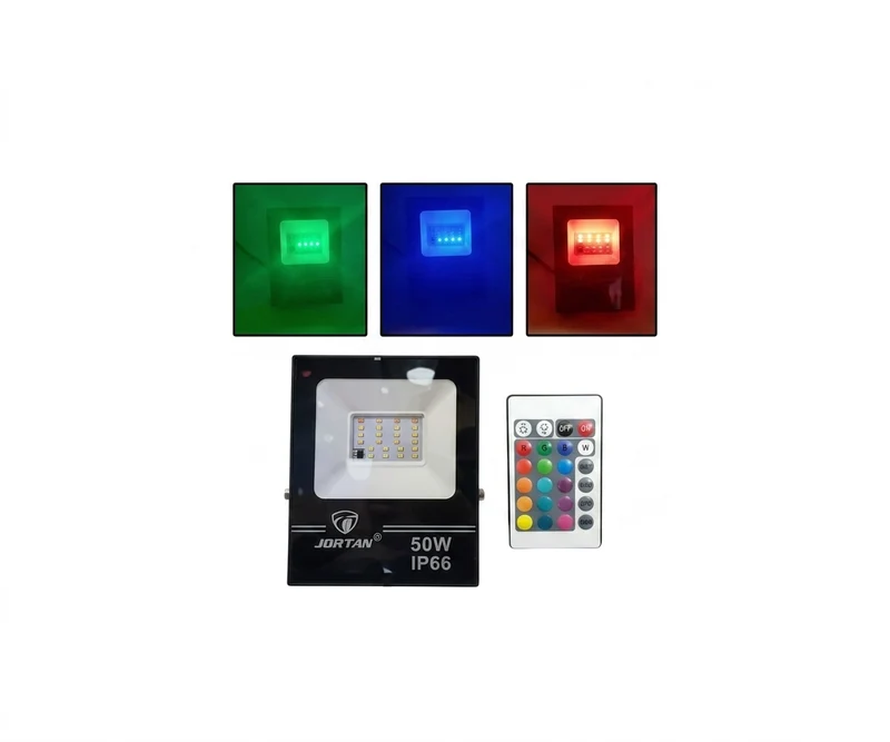 Reflector LED RGB 30W JORTAN Exterior IP66 con Control Remoto