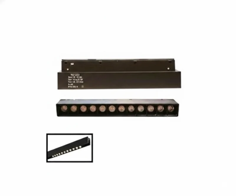 Lampara Grille Modular Riel Magnético El Spot Antideslumbrante Negro 12W