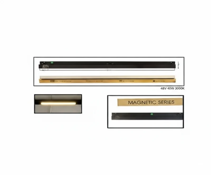 Lámpara Lineal Riel Magnético 40W Luz Cálida 300k