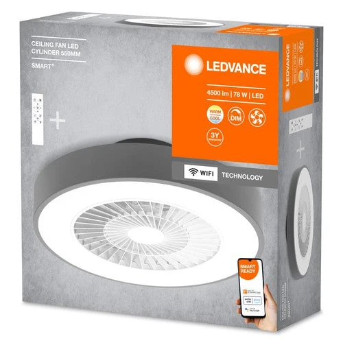 LEDVANCE Wifi SMART+ lampada da soffitto con ventilatore da soffitto 78W Tunable White 3000-6500K con telecomando incluso