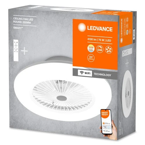 LEDVANCE Wifi SMART+ lampada da soffitto con ventilatore da soffitto 75W Tunable White 3000-6500K con telecomando incluso