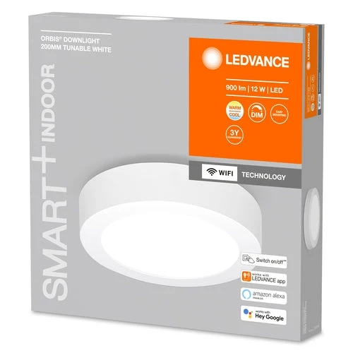 LEDVANCE Lampada: per soffitto, SMART SURFACE DOWNLIGHT TW / 12 W, 220…240 V, angolo di emissione: 110, Tunable White, 3000…6500 K