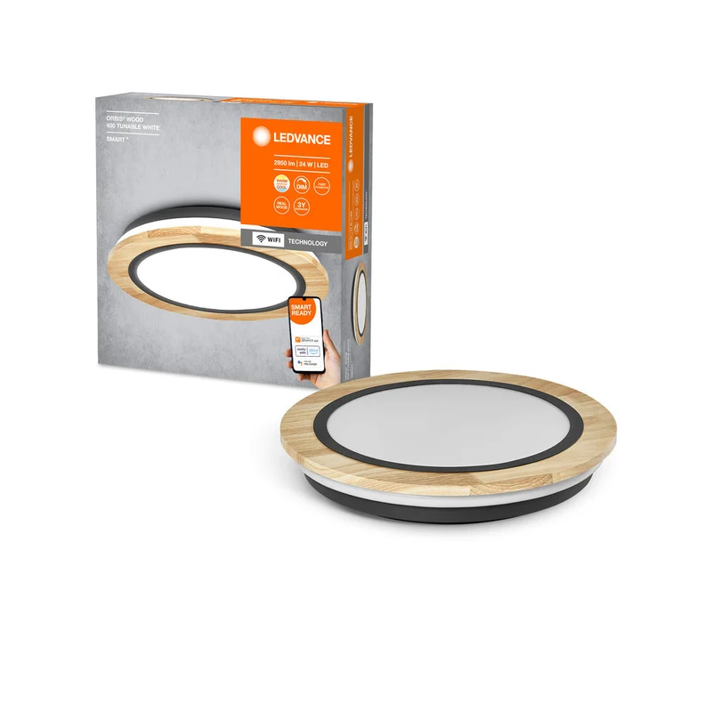 LEDVANCE SMART+ lampada da soffitto WiFi Wood, 24W, 2950lm, 400mm