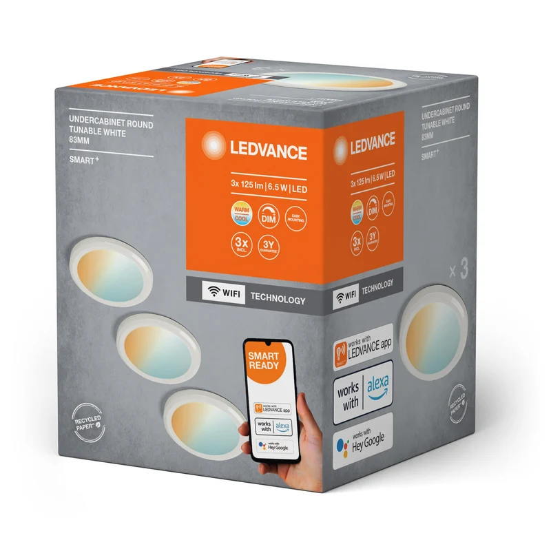 LEDVANCE SMART+ lampada da sottopensile WIFI, bianca, 6,5W, 375lm