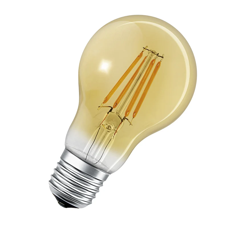 LEDVANCE Lampada LED Smart con tecnologia WiFi in vetro dorato, attacco E27, dimmerabile, bianco caldo (2400K), sostituisce lampadine a incandescenza da 53 W, SMART+ WiFi Classic Dimmable, confezione da 1