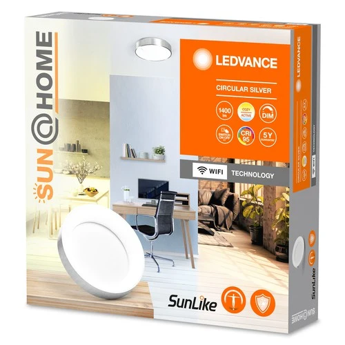 LEDVANCE SUN@HOME lampada da soffitto, 450mm, argento, 18,5W, 500lm