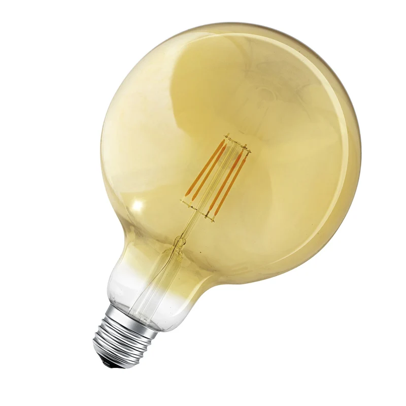 LEDVANCE Lampadina LED intelligente con ZigBee, attacco E27, dimmerabile, bianco caldo (2400K), forma globulare dorata, filamento chiaro, sostituto per lampadine a incandescenza da 55W, controllabile con sistemi compatibili come Alexa e Google ecc.