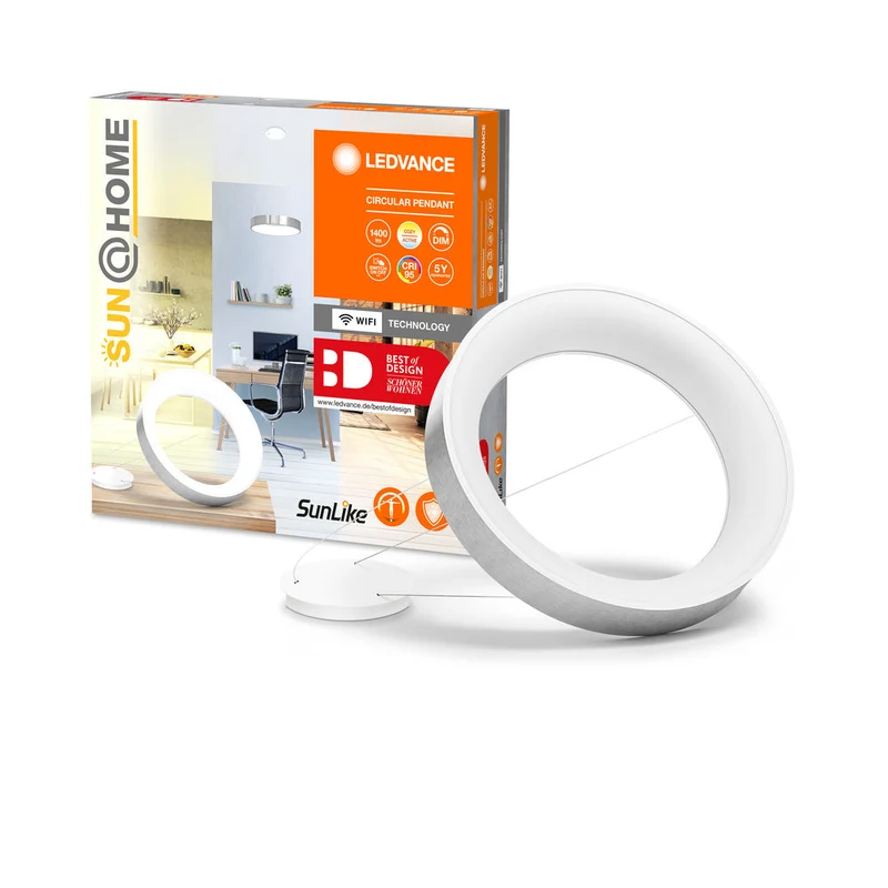LEDVANCE SUN@HOME lampada a sospensione, 450mm, argento, 18,5W, 500lm