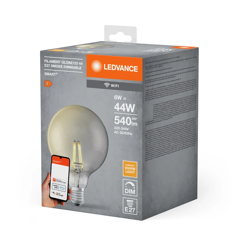 LEDVANCE Wifi SMART+ Globo Filamento Dimmerabile (ex 44W) 6W/2500K Bianco Caldo E27