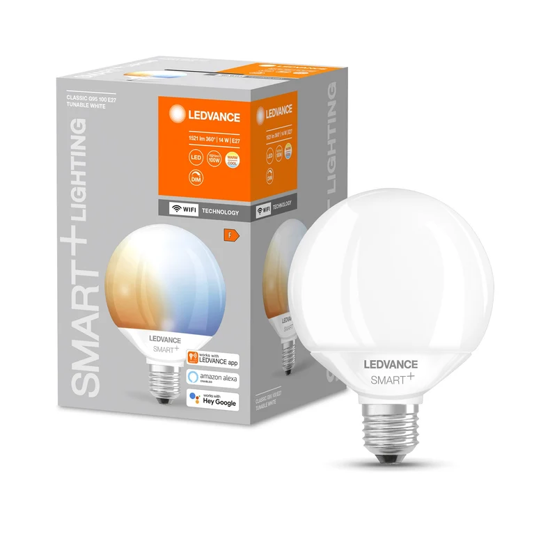 LEDVANCE Wifi SMART+ Lampada Globo Regolabile Bianco G95 (ex 100W) 14W / 2700-6500K E27