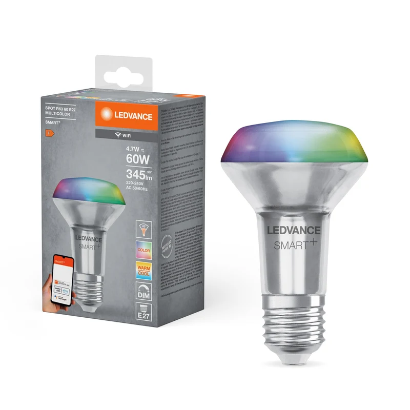 LEDVANCE Wifi SMART+ Lampada SPOT CONCENTRA RGBW Multicolore R63 (ex 60W) 6W /2700-6500K E27