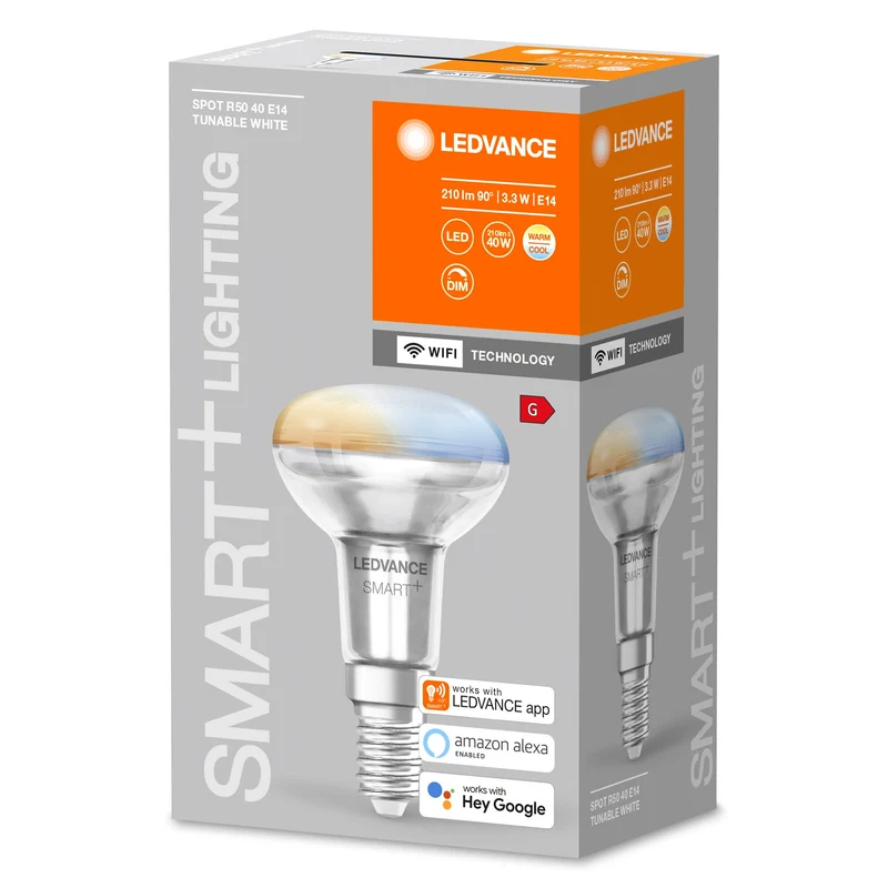 LEDVANCE Wifi SMART+ SPOT CONCENTRA Bianco Regolabile R50 (ex 40W) 3W/2700-6500K E14
