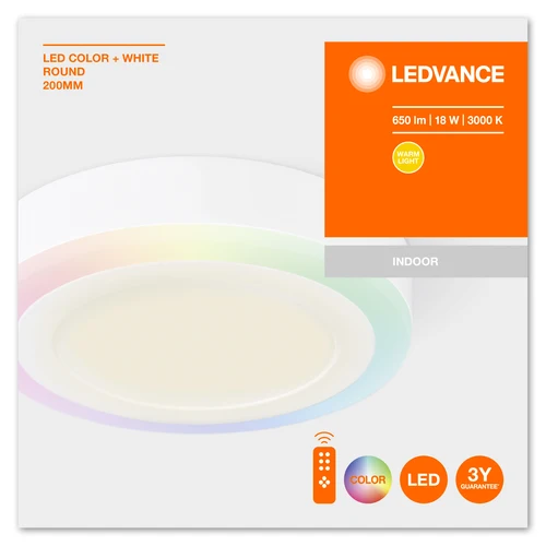 LEDVANCE LED Colore + Bianco, lampada da parete e soffitto, alluminio, 19 W