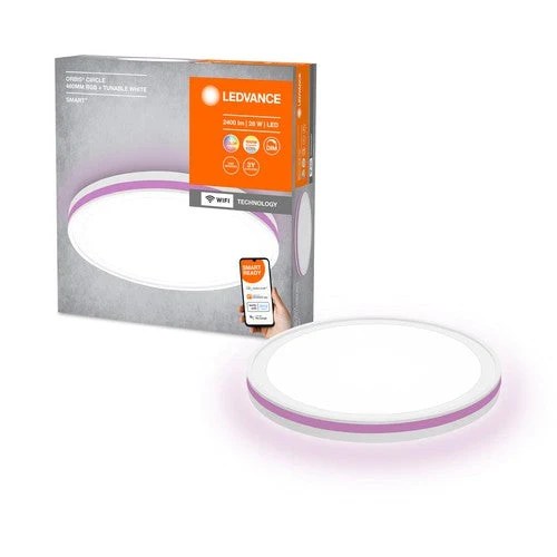 LEDVANCE Wifi SMART+ ORBIS CIRCLE LED lampada da soffitto RGBW multicolore 46cm Bianco regolabile 28W / 3000-6500K bianco