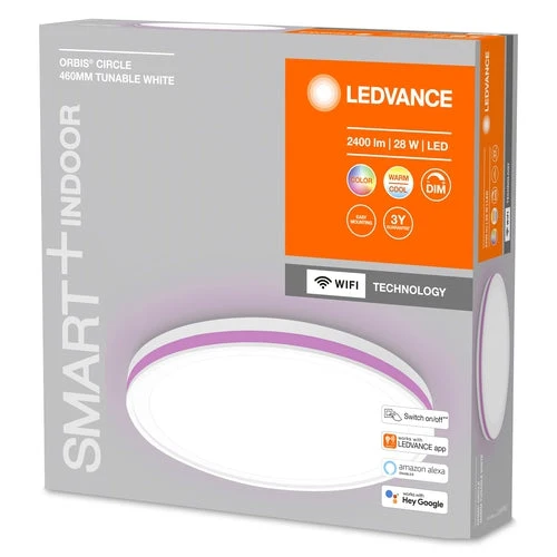 LEDVANCE Wifi SMART+ ORBIS CIRCLE LED lampada da soffitto RGBW multicolore 46cm Bianco regolabile 28W / 3000-6500K bianco