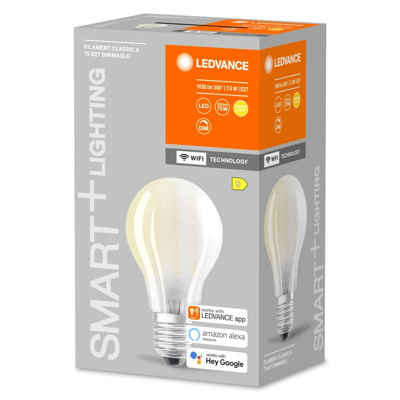 LEDVANCE Wifi SMART+ LED Lampada dimmerabile 7,5W / 2700K Bianco caldo E27