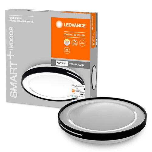 LEDVANCE Wifi SMART+ ORBIS LISA LED Lampada da soffitto 50cm Bianco regolabile 30W / 2700-6500K nero