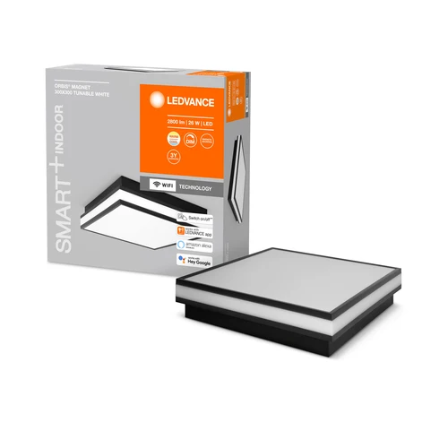 LEDVANCE Wifi SMART+ ORBIS MAGNET LED Lampada da soffitto 30x30cm Bianco regolabile 26W / 3000-6500K nero