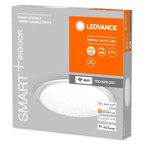 LEDVANCE Wifi SMART+ ORBIS SPARKLE LED lampada da soffitto 46cm bianco regolabile 24W / 2700-6500K