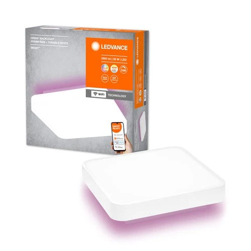 LEDVANCE Wifi SMART+ ORBIS BACKLIGHT LED lampada da soffitto RGBW multicolore 35x35cm Bianco regolabile 28W / 3000-6500K bianco