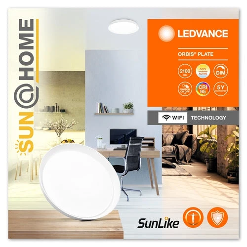 LEDVANCE Wifi SUN@HOME ORBIS PLATE Lampada da soffitto 43cm 26W / 2200-5000K