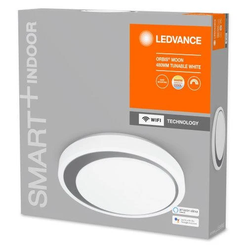 LEDVANCE Wifi SMART+ Orbis Moon LED Lampada da soffitto regolabile bianco 48cm 32W / 3000-6500K grigio