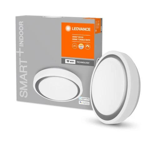 LEDVANCE Wifi SMART+ Orbis Moon LED Lampada da soffitto regolabile bianco 38cm 24W / 3000-6500K grigio